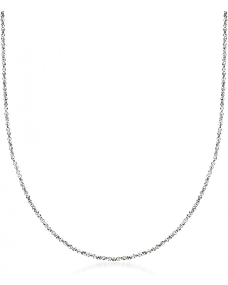 Italian 1mm 14kt White Gold Twisted Sparkle-Chain Necklace 18 Inches $71.09 Necklaces