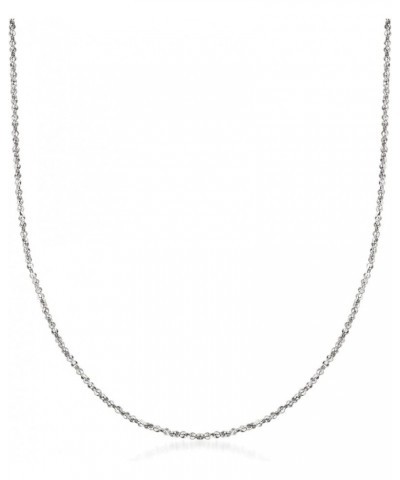 Italian 1mm 14kt White Gold Twisted Sparkle-Chain Necklace 18 Inches $71.09 Necklaces