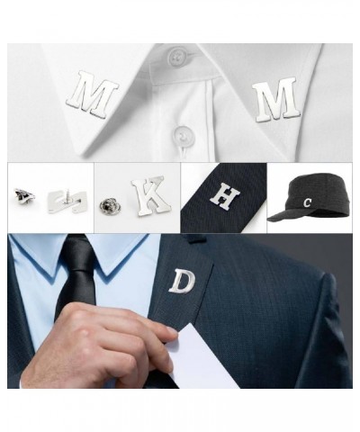 Mens Business Letters Collar Brooch Pins 26 Alphabet Monogram Collar pin Suit Lapel Pin Badge for Husband L $7.64 Brooches & ...