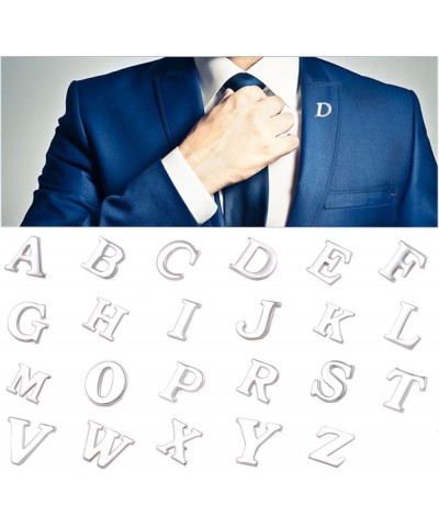 Mens Business Letters Collar Brooch Pins 26 Alphabet Monogram Collar pin Suit Lapel Pin Badge for Husband L $7.64 Brooches & ...