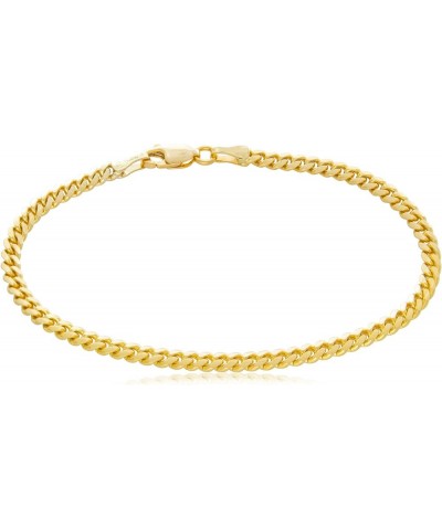 Solid 14K Yellow Gold Miami Cuban 3.2mm Link Chain Bracelet | Mid-Weight Width Polished Finish | 7 to 8½ 7.0 Inches $249.48 B...