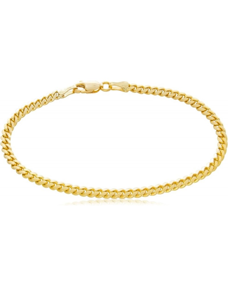 Solid 14K Yellow Gold Miami Cuban 3.2mm Link Chain Bracelet | Mid-Weight Width Polished Finish | 7 to 8½ 7.0 Inches $249.48 B...