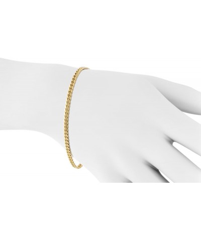 Solid 14K Yellow Gold Miami Cuban 3.2mm Link Chain Bracelet | Mid-Weight Width Polished Finish | 7 to 8½ 7.0 Inches $249.48 B...