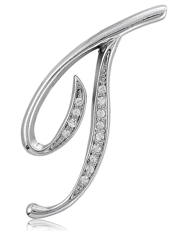 Initial Letter Brooch Pin for Women, Silver-Tone Letter T $10.55 Brooches & Pins