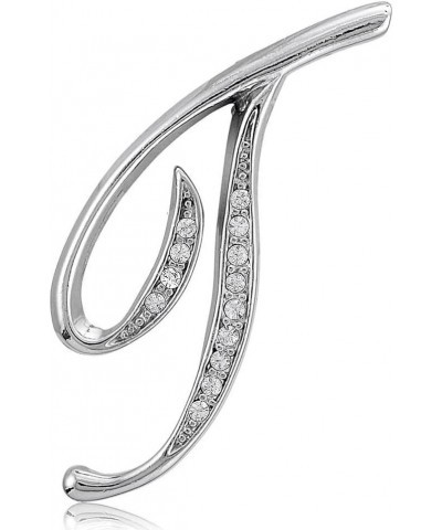 Initial Letter Brooch Pin for Women, Silver-Tone Letter T $10.55 Brooches & Pins