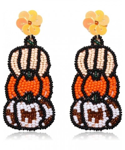 Thanksgiving Earrings for Women Autumn Fall Earrings Beaded Pumpkin Dangle Earrings Rhinestone Letter THANKS Earrings for Par...