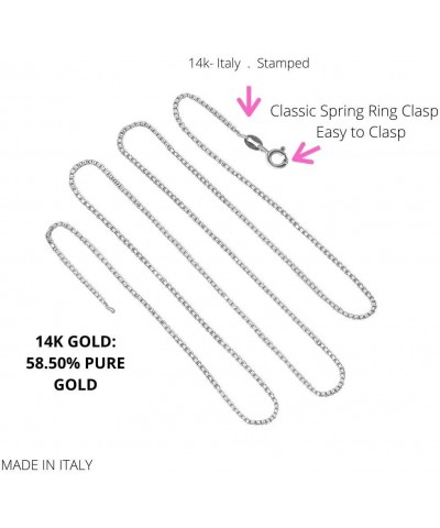 14K or 10K REAL Solid Yellow or White or Rose/Pink Gold 0.5 MM,0.6MM,0.7MM,0.8MM,0.9MM,1.1MM,1.2MM Italian Diamond Cut Box Li...