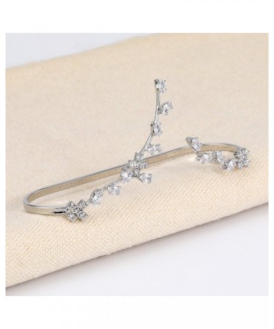 Statement Ring for Women, Silver CZ Hand Palm Multiple Finger Ring Bracelet Unique Leaf Design Full Finger Ring Jewelry Gift ...