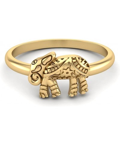 925 Sterling Silver Elephant Style Statement Boho Jewelry Ring Gifts for Women Gold Vermeil $15.00 Rings