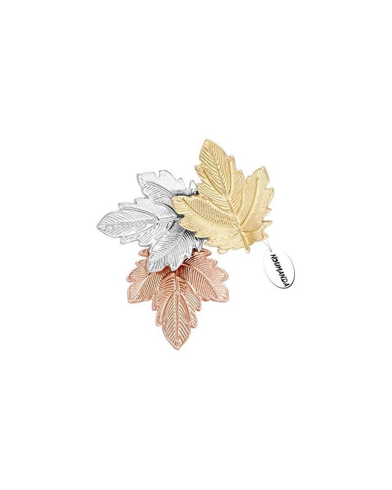 Women Bijoux Autumn Leaf Jewelry 3 Maples Leaves Brooch Pin maple leaves $9.68 Brooches & Pins