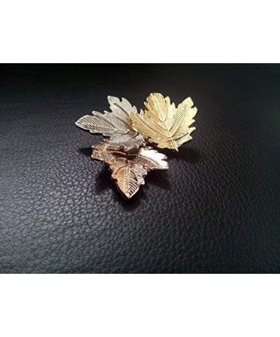 Women Bijoux Autumn Leaf Jewelry 3 Maples Leaves Brooch Pin maple leaves $9.68 Brooches & Pins