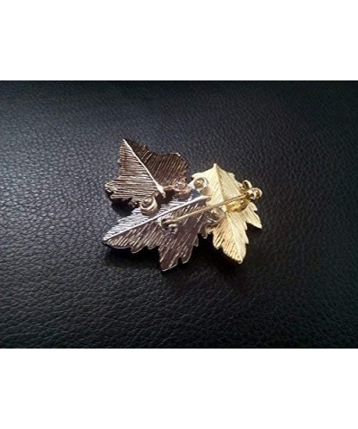 Women Bijoux Autumn Leaf Jewelry 3 Maples Leaves Brooch Pin maple leaves $9.68 Brooches & Pins