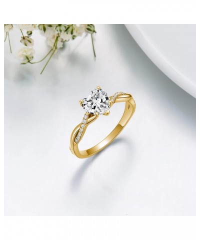 Heart Cut Infinity Twist Engagement Rings for Women,10K 14K 18K Solid Gold 1.3 cttw. Moissanite Rings Engagement Wedding Anni...