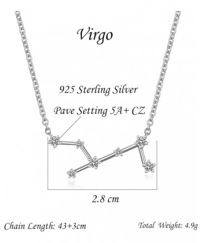 12 Constellation Necklace Astrology Horoscope Zodiac Necklace Sterling Silver Zodiac Sign CZ Constellation Necklace Cubic Zir...