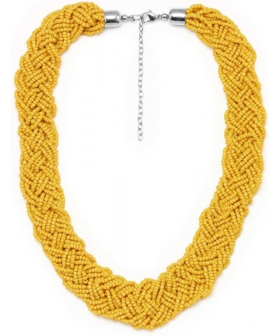 Long Handmade Boho Necklaces for Women - Statement Necklace Yellow $10.61 Necklaces