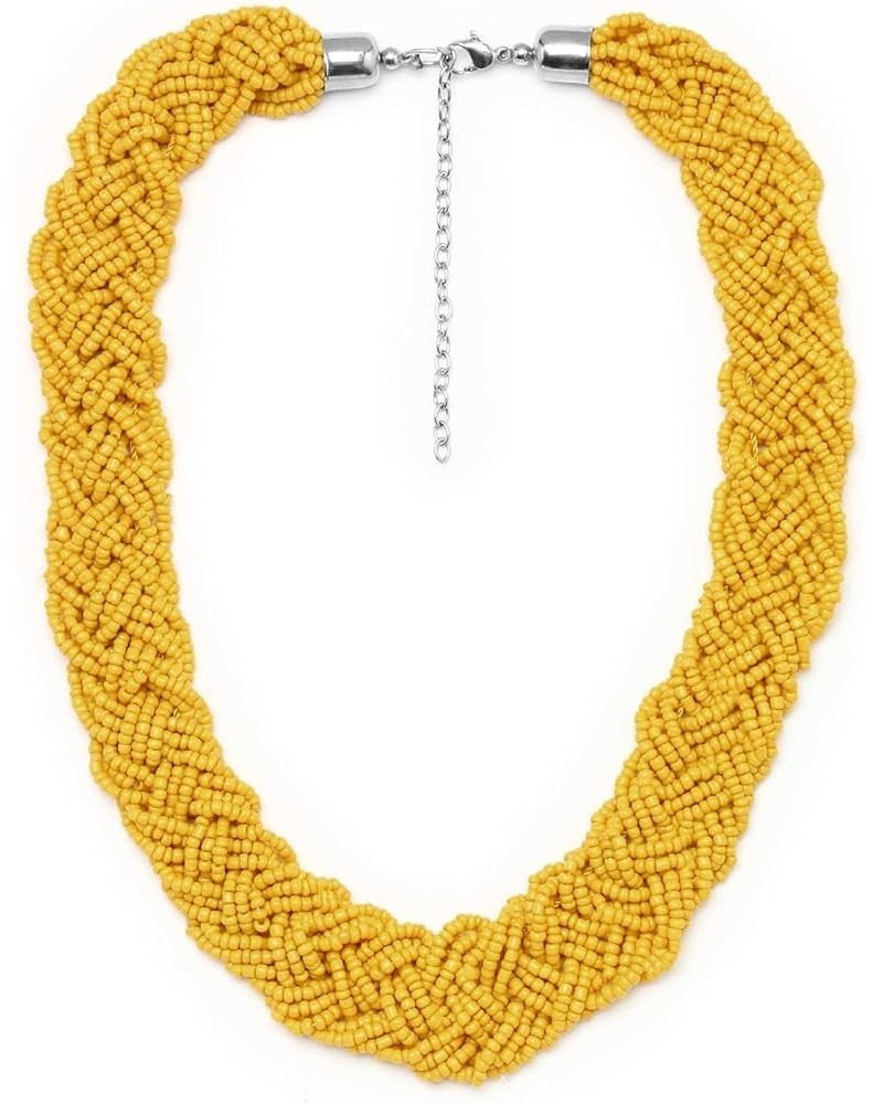 Long Handmade Boho Necklaces for Women - Statement Necklace Yellow $10.61 Necklaces