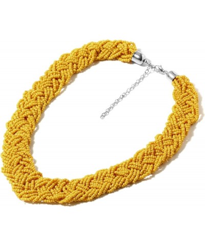 Long Handmade Boho Necklaces for Women - Statement Necklace Yellow $10.61 Necklaces