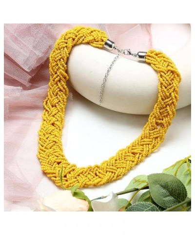 Long Handmade Boho Necklaces for Women - Statement Necklace Yellow $10.61 Necklaces