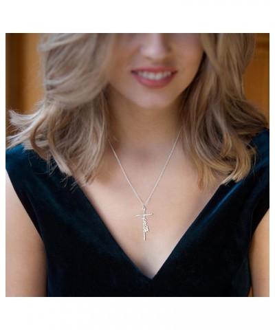 Cross Necklace for Women Religious Gifts Cross Necklace Chain Faith Cross Pendant Necklace for Teen Girls Strength $11.96 Nec...