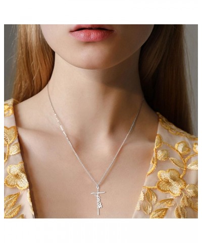 Cross Necklace for Women Religious Gifts Cross Necklace Chain Faith Cross Pendant Necklace for Teen Girls Strength $11.96 Nec...