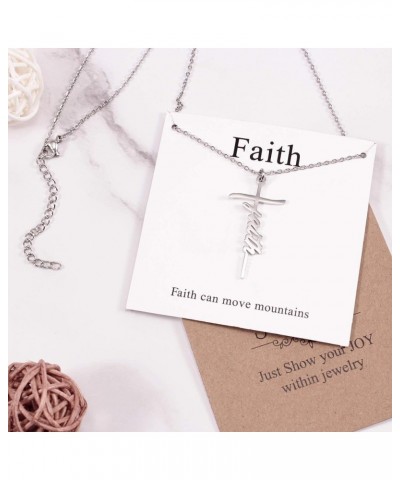 Cross Necklace for Women Religious Gifts Cross Necklace Chain Faith Cross Pendant Necklace for Teen Girls Strength $11.96 Nec...