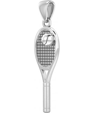 New 925 Sterling Silver 3D Tennis Racket & Ball Pendant 27mm $30.24 Pendants