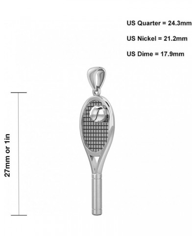 New 925 Sterling Silver 3D Tennis Racket & Ball Pendant 27mm $30.24 Pendants