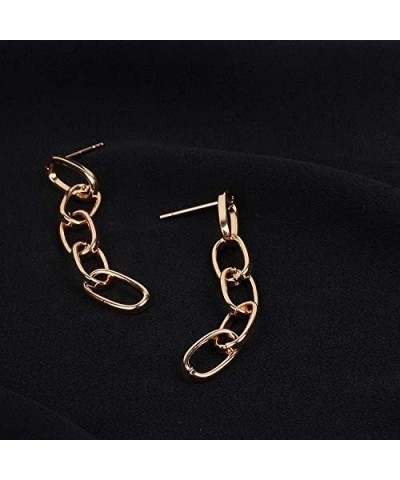 Link Chain Drop Earrings Minimalist paperclip Chain Dangle Earrings for Women Girls Gold Silver gold paperclip chain drop ear...