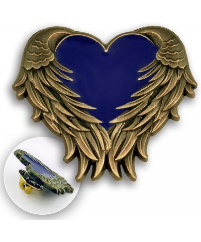 Heart with Angel Wings Enamel Lapel Pin – Enamel Heart Lapel Pin with Antique Gold or Nickel-Plated Angel Wings – Heart Wing ...