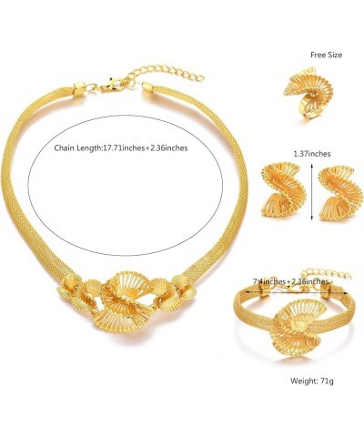 Dubai Gold Jewelry Sets for Women 24K Gold Plated Costume Jewelry for Women Prom Jewelry Sets Valentines Anniversary Birthday...