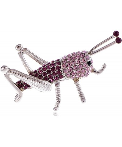 Synthetic Amethyst Crystal Rhinestone Grasshopper Insect Bug Pin Brooch Purple $10.79 Brooches & Pins