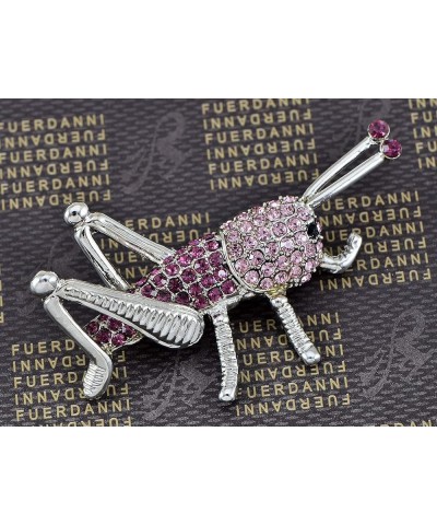 Synthetic Amethyst Crystal Rhinestone Grasshopper Insect Bug Pin Brooch Purple $10.79 Brooches & Pins