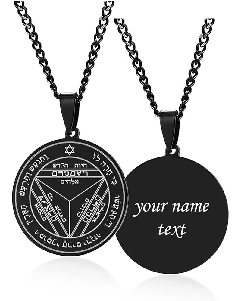 Seals of Solomon Necklace : Uniex Stainless Steel Pentacle Pentagram of Solomon Pendant Necklace with Chain, Amulet Protectio...