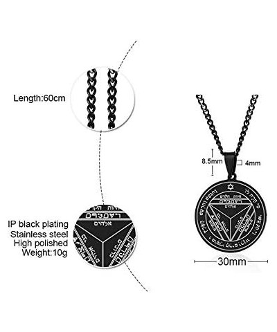 Seals of Solomon Necklace : Uniex Stainless Steel Pentacle Pentagram of Solomon Pendant Necklace with Chain, Amulet Protectio...