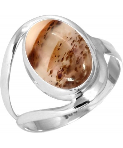 925 Sterling Silver Handmade Ring for Women 10x14 Oval Gemstone Statement Jewelry for Gift (99021_R) Montana Agate $19.71 Rings