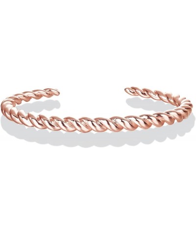 Gold Plated Twisted Chunky Bangle Bracelet | 14K Gold Plated | Lightweight Everyday Jewelry Rose Gold 6.5 Inches $11.86 Brace...