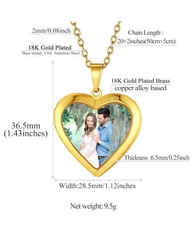 Personalized Heart Photo Angel Wings Locket Necklace Sterling Silver/Stainless Steel/18K Gold Plated Dainty Custom Full Color...