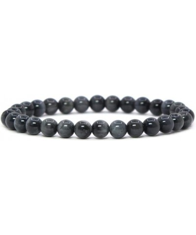 Gem Semi Precious Gemstone 6mm Round Beads Stretch Bracelet 6.5 Inch Unisex Hawk's Eye Quartz $12.97 Bracelets