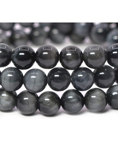 Gem Semi Precious Gemstone 6mm Round Beads Stretch Bracelet 6.5 Inch Unisex Hawk's Eye Quartz $12.97 Bracelets