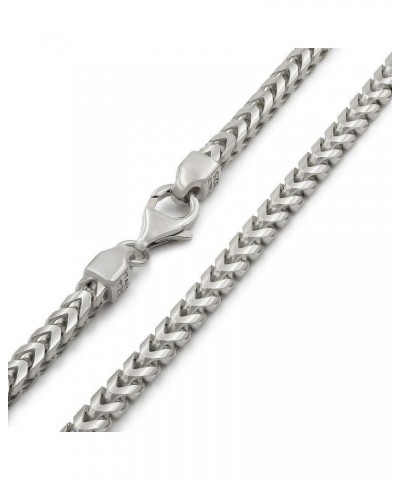 .925 Rhodium Plated Sterling Silver 1mm, 1.5mm, 2mm, 3mm or 3.5mm Franco Chain Necklace 30.0 Inches 3.5mm $18.28 Necklaces