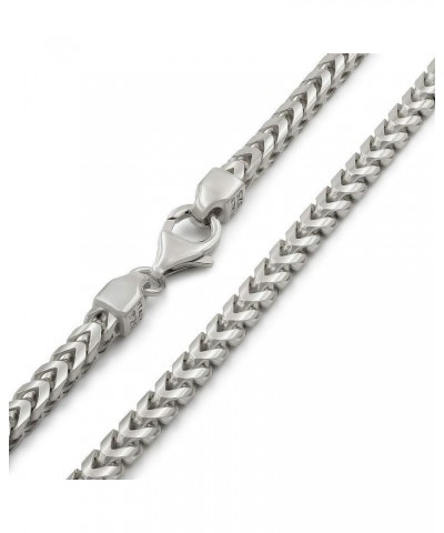 .925 Rhodium Plated Sterling Silver 1mm, 1.5mm, 2mm, 3mm or 3.5mm Franco Chain Necklace 30.0 Inches 3.5mm $18.28 Necklaces