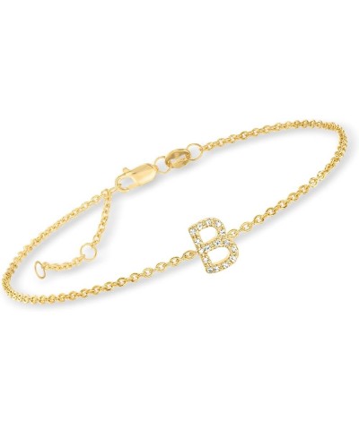 Diamond-Accented Initial Bracelet in 18kt Gold Over Sterling 7-inch (F) $50.76 Bracelets