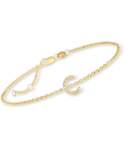 Diamond-Accented Initial Bracelet in 18kt Gold Over Sterling 7-inch (F) $50.76 Bracelets