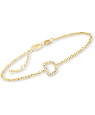 Diamond-Accented Initial Bracelet in 18kt Gold Over Sterling 7-inch (F) $50.76 Bracelets