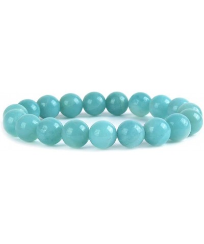 Gem Semi Precious Gemstone 10mm Round Beads Stretch Bracelet 7 Inch Unisex Blue Amazonite $8.79 Bracelets