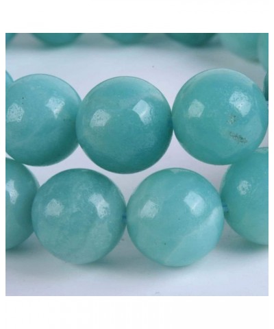 Gem Semi Precious Gemstone 10mm Round Beads Stretch Bracelet 7 Inch Unisex Blue Amazonite $8.79 Bracelets