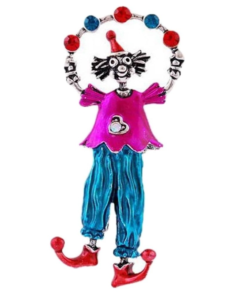 Fashion Jewelry ~ Multi Color Clown Brooch Pin for Women Casual $10.97 Brooches & Pins