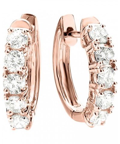 1-5 Carat Huggies Hoop Diamond Earrings 14K Gold Value Collection 4.01 Carat 14K Rose Gold $681.63 Earrings