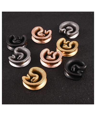 2PCS Ear Gauges Fashion Snake Saddle Ear Plugs Tunnels 316 Stainless Steel Hypoallergenic Earrings Plugs for Ears Expander Pa...