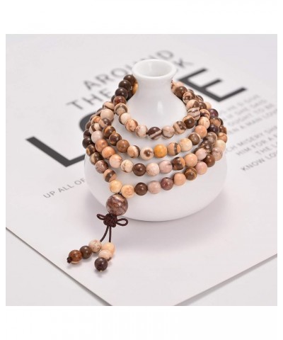 6mm Natural Healing Gemstones Buddhist 108 Prayer Mala Stretchy Bracelet Necklace Australia Zebre $8.27 Bracelets